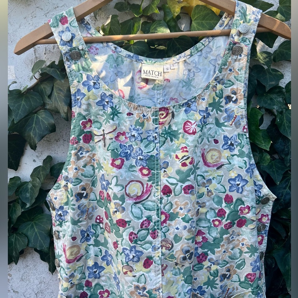 Match Made in USA Vintage Overall Dress with Pockets